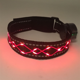 Batteridrevet LED broderet reb armbånd til løbere - Rødt lys